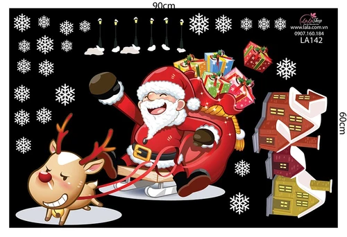 Decal trang trí noel combo Merry Christmas 3