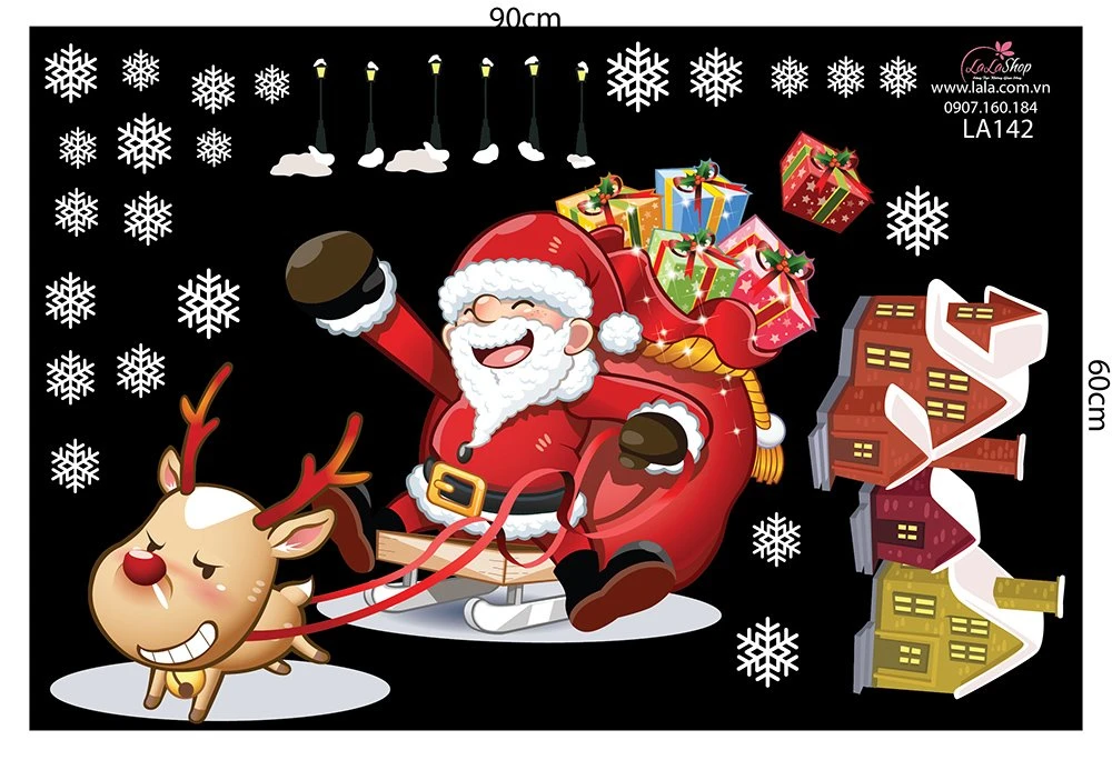 Decal trang trí noel combo Merry Christmas 3