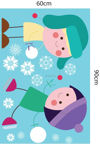 Decal trang trí noel combo người tuyết vui nhộn 2