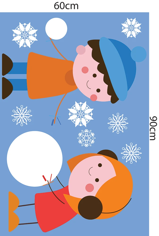 Decal trang trí noel combo người tuyết vui nhộn 2