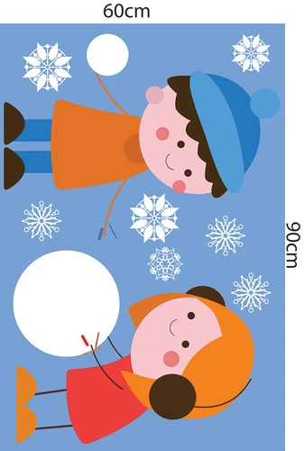 Decal trang trí noel combo người tuyết vui nhộn 2