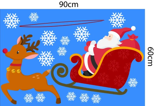 Decal trang trí noel cây thông may mắn 2