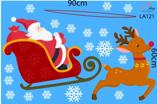 Decal trang trí noel cây thông may mắn 2