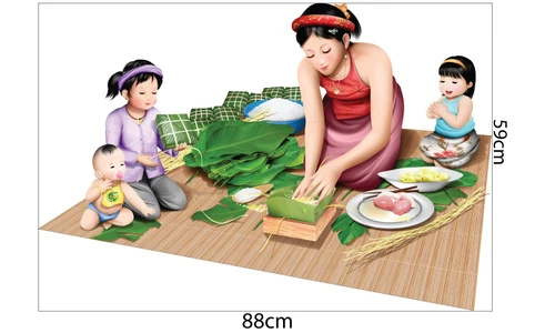 Combo decal trang trí cửa kính ngày tết 14