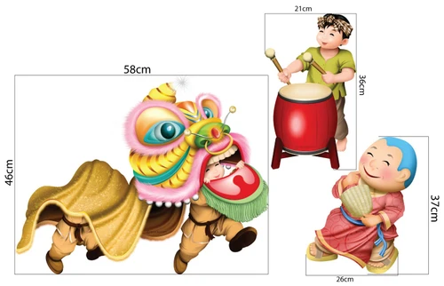 Combo decal trang trí cửa kính ngày tết 4