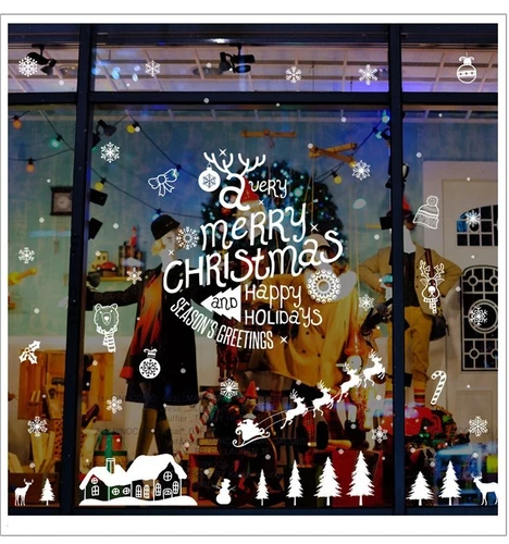 Decal trang trí Giáng sinh màu trắng