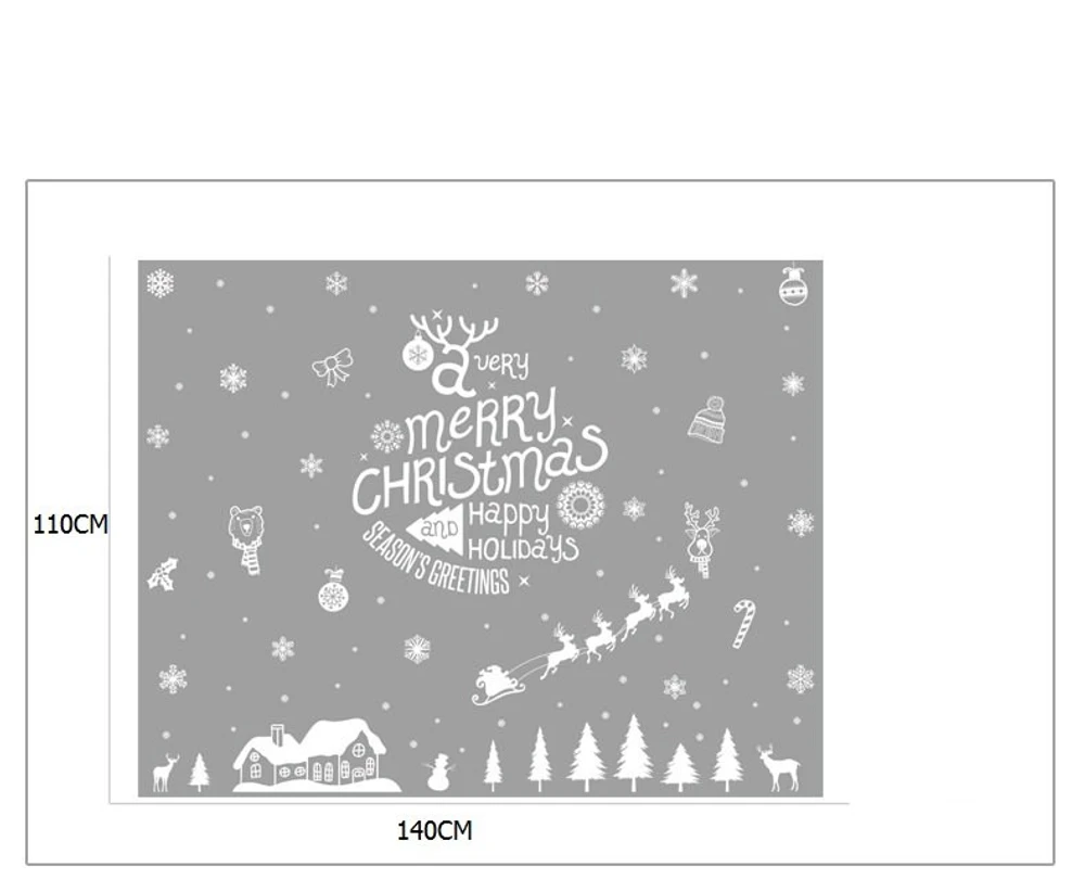 Decal trang trí Giáng sinh màu trắng