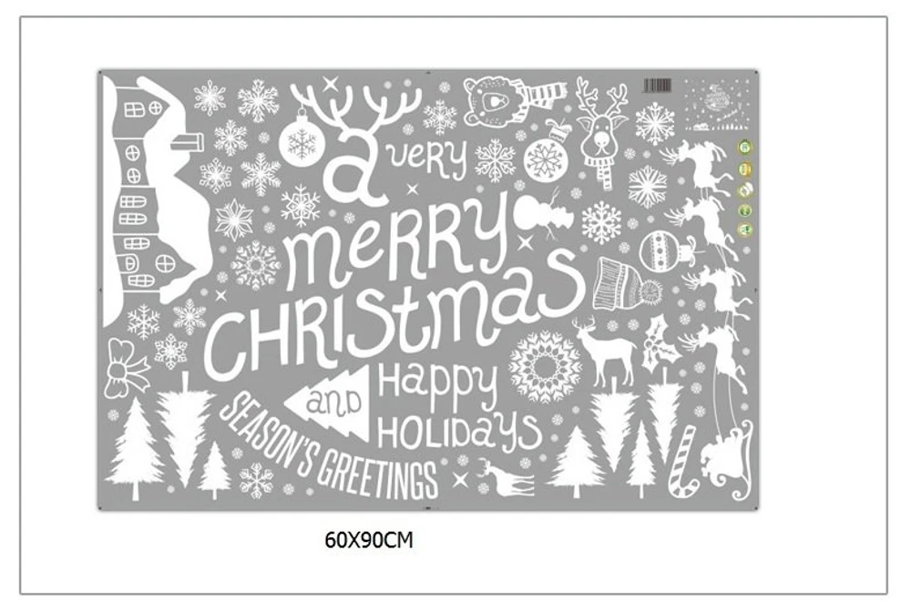 Decal trang trí Giáng sinh màu trắng