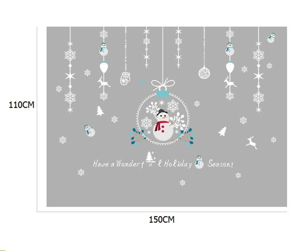 Decal trang trí noel người tuyết đáng yêu