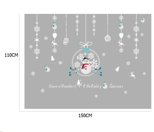 Decal trang trí noel người tuyết đáng yêu