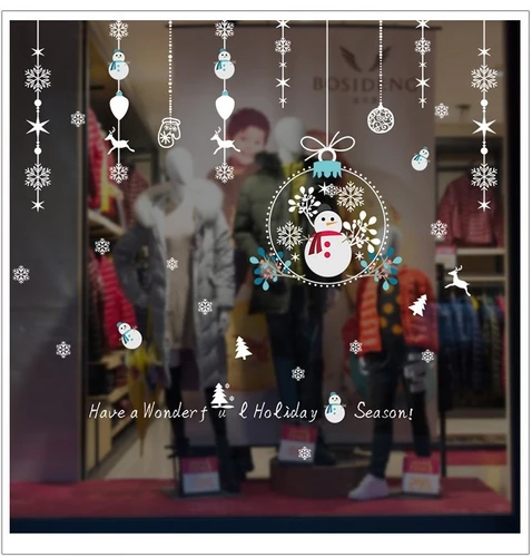 Decal trang trí noel người tuyết đáng yêu