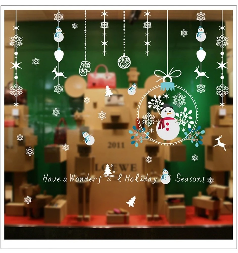 Decal trang trí noel người tuyết đáng yêu