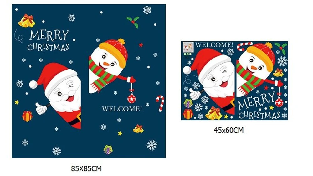 Decal 2 mặt trang trí noel ông già noel và người tuyết 3