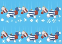 Decal dán tường Dây treo quả cầu Noel (nền trắng đục)