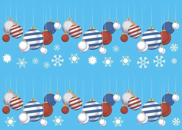 Decal dán tường Dây treo quả cầu Noel (nền trắng đục)