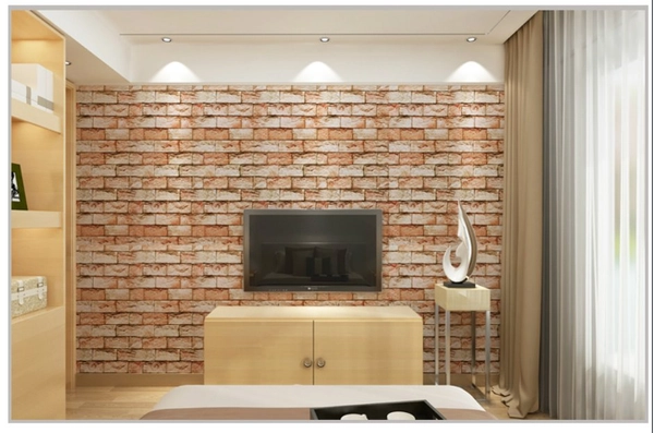 Giấy decal cuộn giả gạch trắng hồng 9