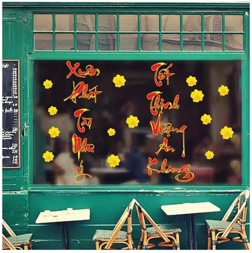 Decal xuân phát tài như ý - tết an khang thịnh vượng