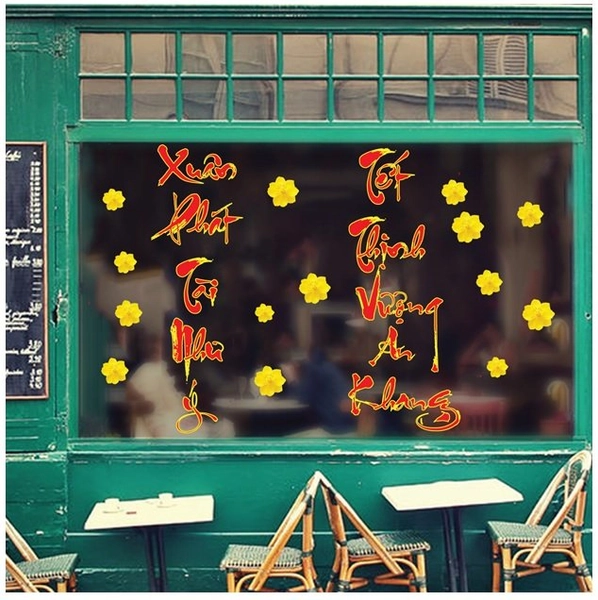 Decal xuân phát tài như ý - tết an khang thịnh vượng