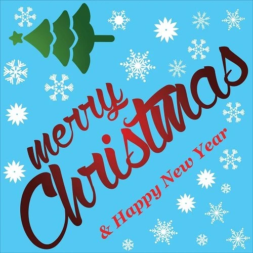 Decal dán tường Cây thông Noel nhỏ (nền trắng đục)