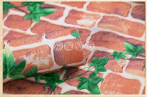 Giấy decal cuộn giả gạch đỏ dây leo