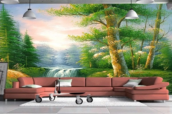Tranh dán tường phong cảnh thác nước