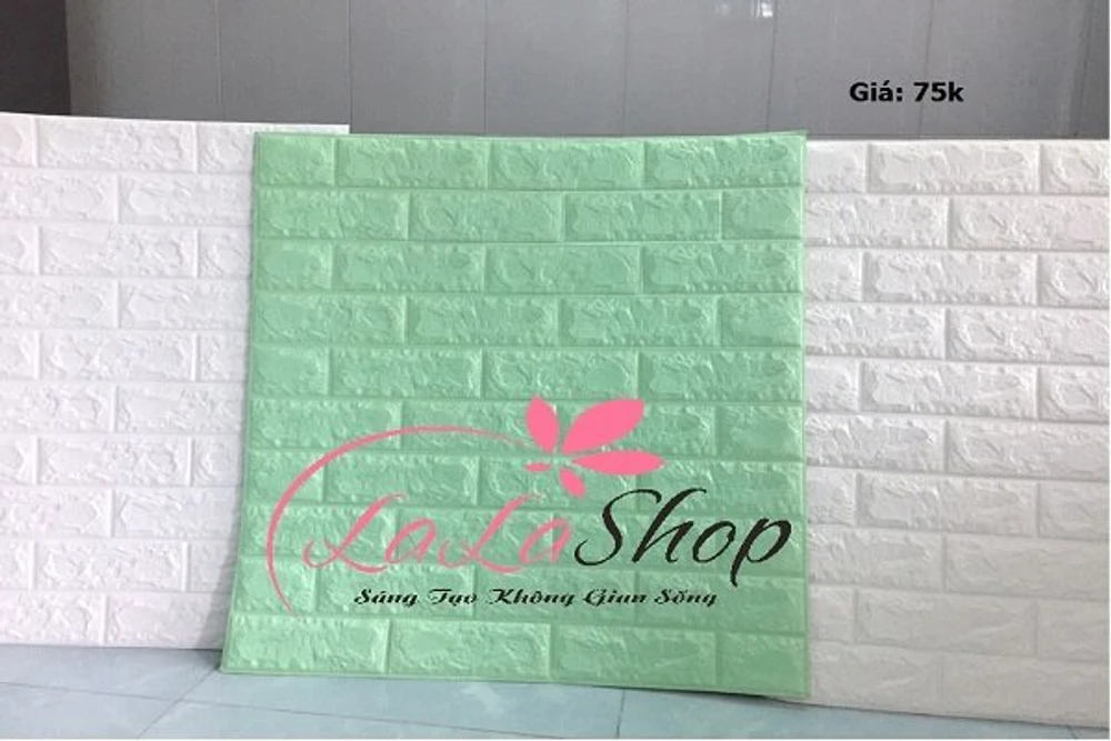 Xốp đá dán tường 3D xanh ngọc