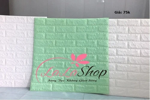 Xốp đá dán tường 3D xanh ngọc