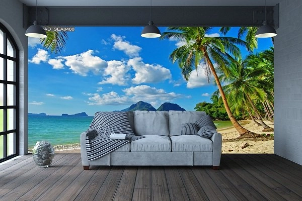 Tranh Dán Tường Phong Cảnh 3D Biển JM-1535