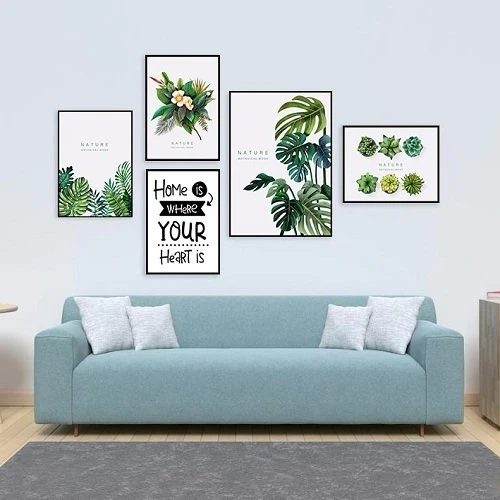 Tranh treo tường lá xanh 9