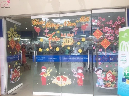Combo decal trang trí cửa kính ngày tết 11