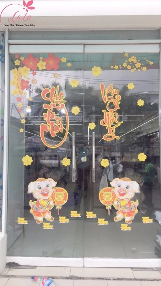 Combo decal trang trí cửa kính ngày tết 11