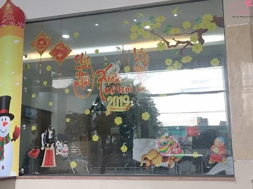 Combo decal trang trí cửa kính ngày tết 11