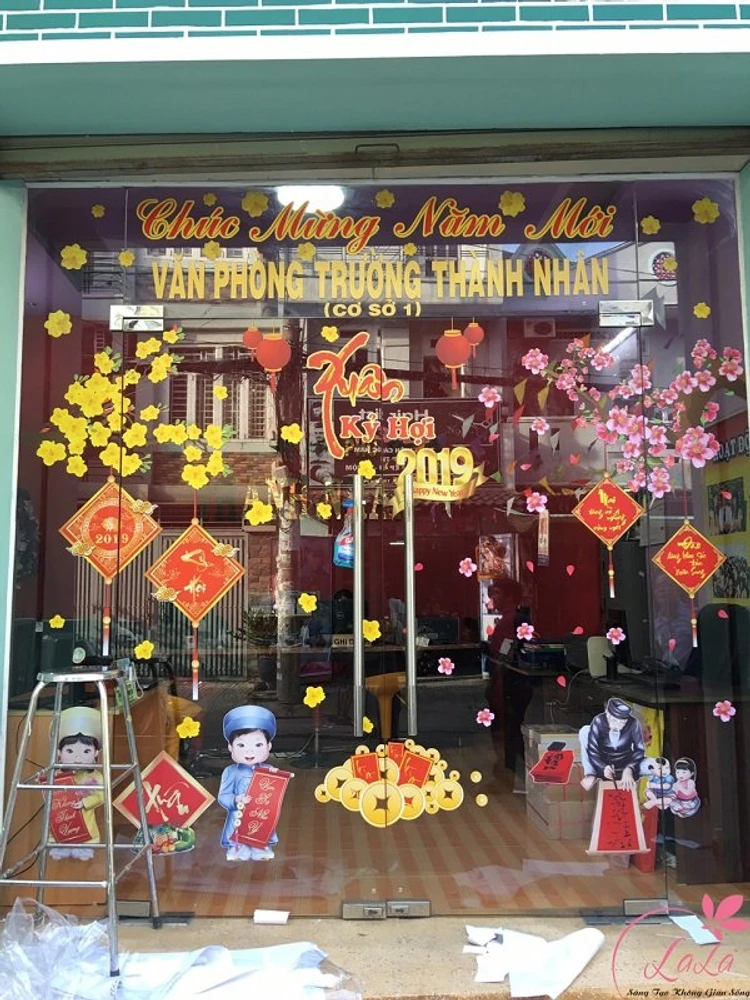 Combo decal trang trí cửa kính ngày tết 11