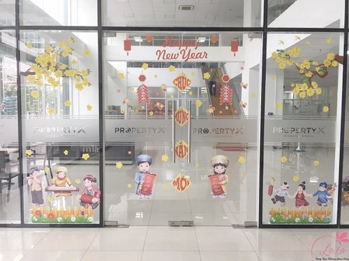 Combo decal trang trí cửa kính ngày tết 11