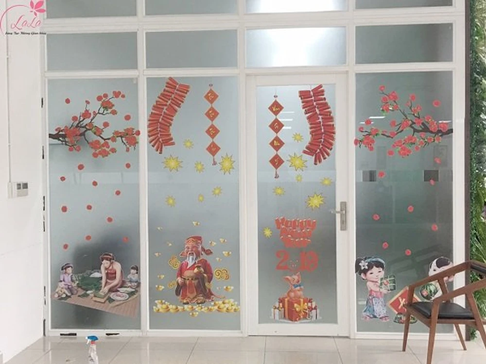 Combo decal trang trí cửa kính ngày tết 11