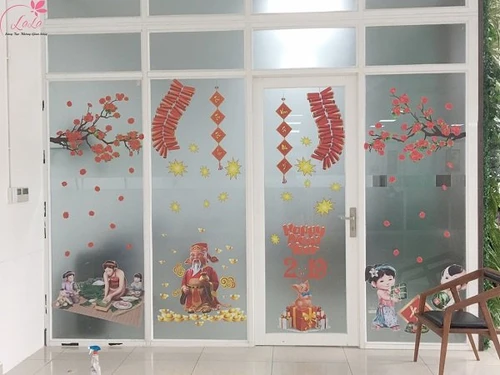 Combo decal trang trí cửa kính ngày tết 11