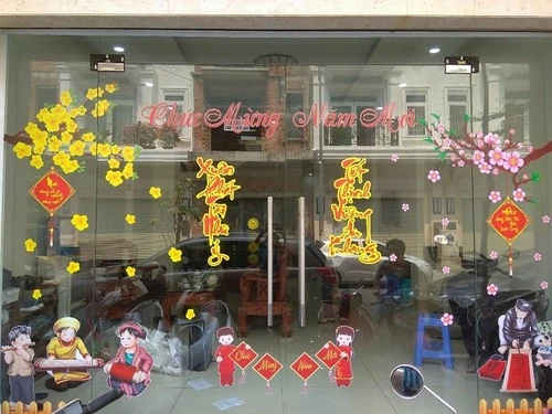 Combo decal trang trí cửa kính ngày tết 11