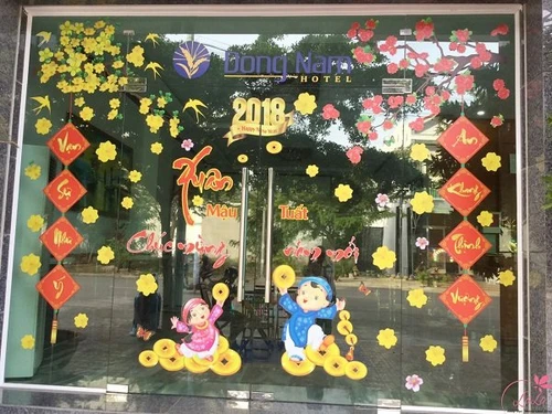 Combo decal trang trí cửa kính ngày tết 11