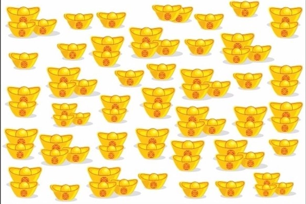 Decal trang trí tết thỏi vàng may mắn