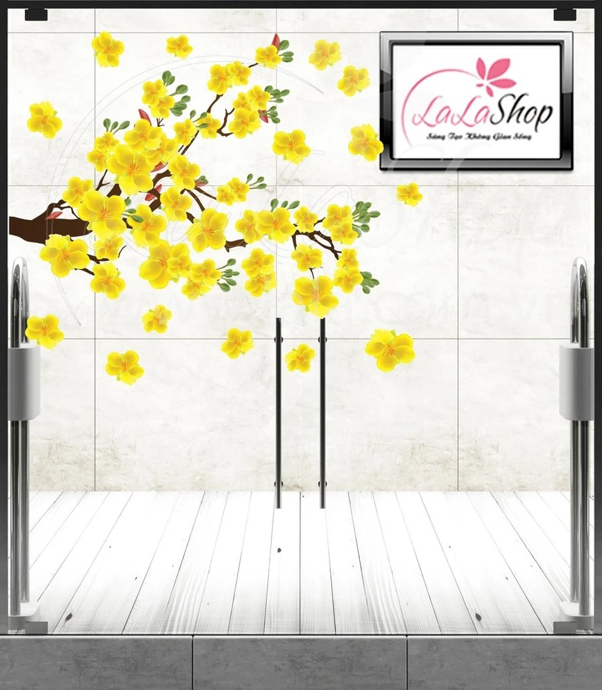 Decal mai vàng đón lộc đầu năm 7 size 80x120 (HN)