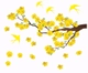 Decal mai vàng và chim én đón xuân 4 size 3 tấm(100x150Cm)