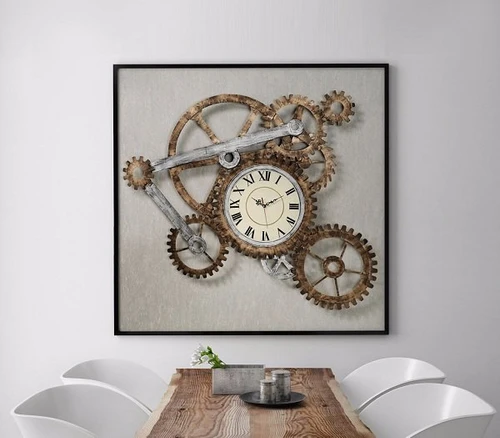 Tranh treo tường 3d đồng hồ cách điệu