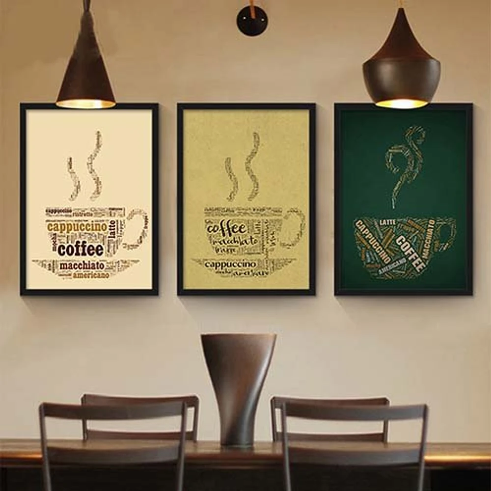 Bộ 3 Tấm Tranh Treo Tường Trang Trí Tách Coffee Nghệ Thuật