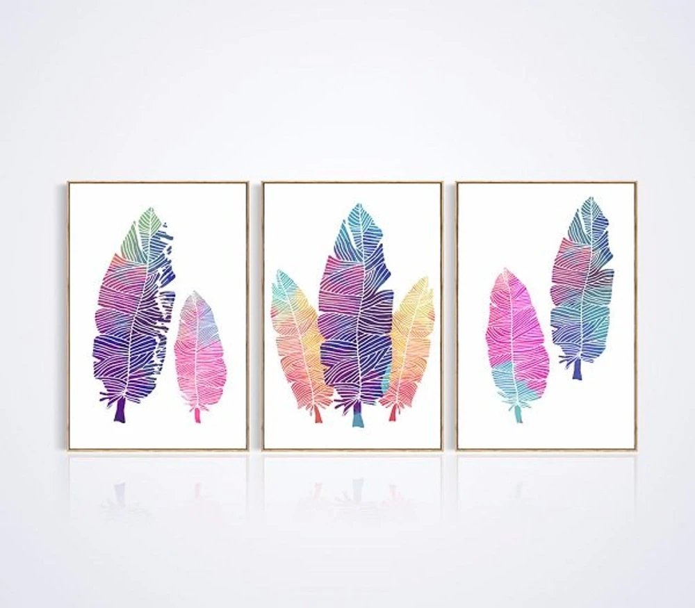 Tranh treo tường nghệ thuật lá màu sắc cách điệu