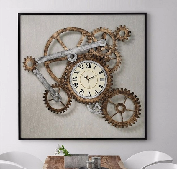 Tranh treo tường 3d đồng hồ cách điệu