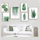 Bộ 6 Tranh Treo Tường Lá Xanh Nhiệt Đới Nghệ Thuật