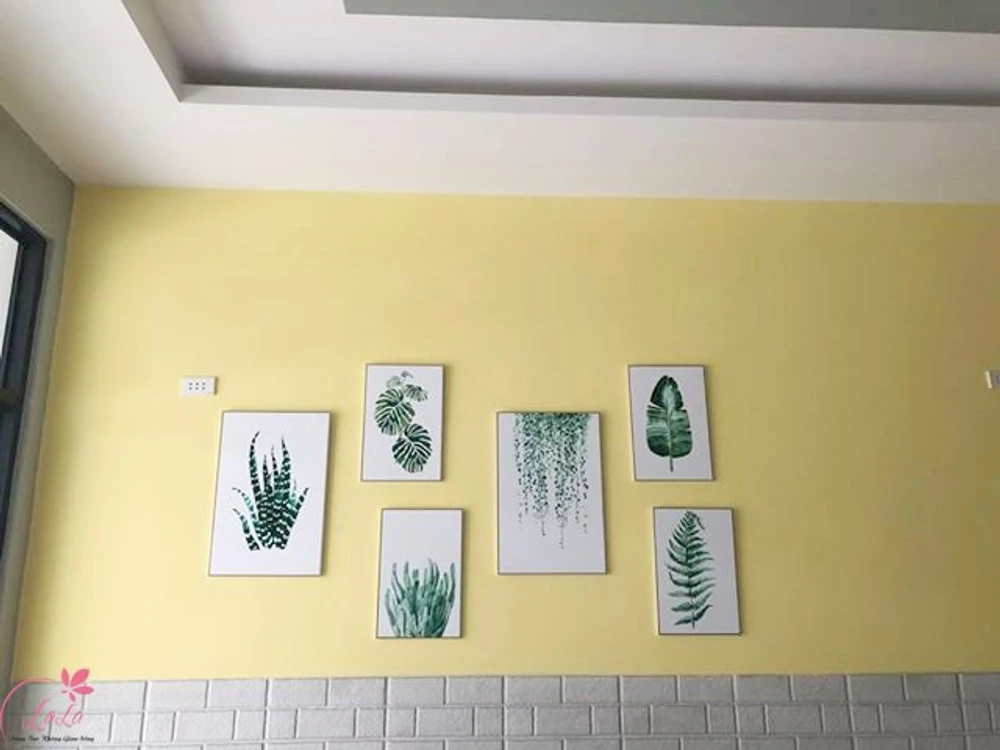 Bộ 6 Tranh Treo Tường Lá Xanh Nhiệt Đới Nghệ Thuật