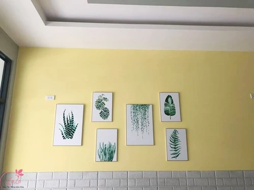 Bộ 6 Tranh Treo Tường Lá Xanh Nhiệt Đới Nghệ Thuật