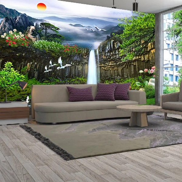 Tranh Sơn Thủy Thác Nước hùng vĩ nên thơ