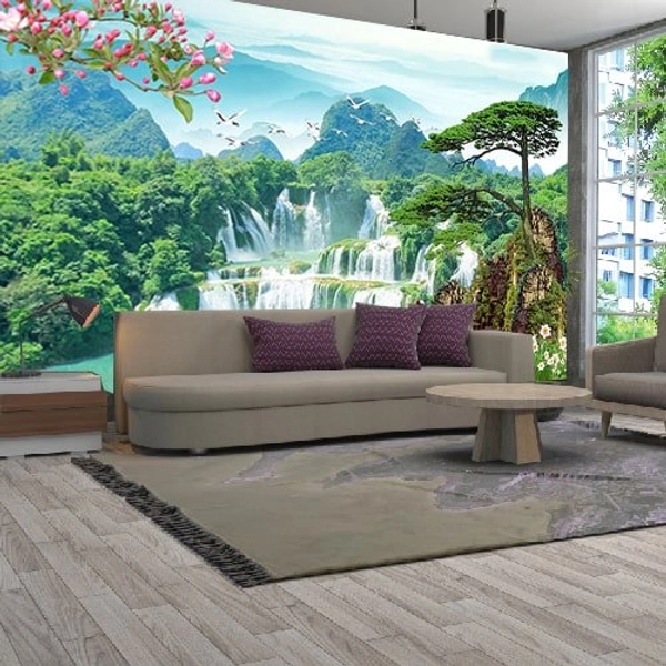 Tranh Sơn Thủy Thác Nước hùng vĩ nên thơ